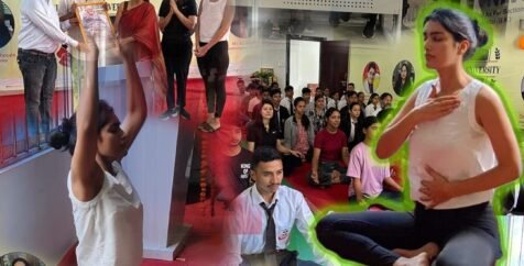 During the Student Orientation Program “Diksharambh”, Mind Power University, Bhimtal, organized a Yoga, Pranayama, and Yoga Philosophy session