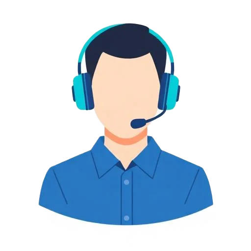 Admissions counselor with headset