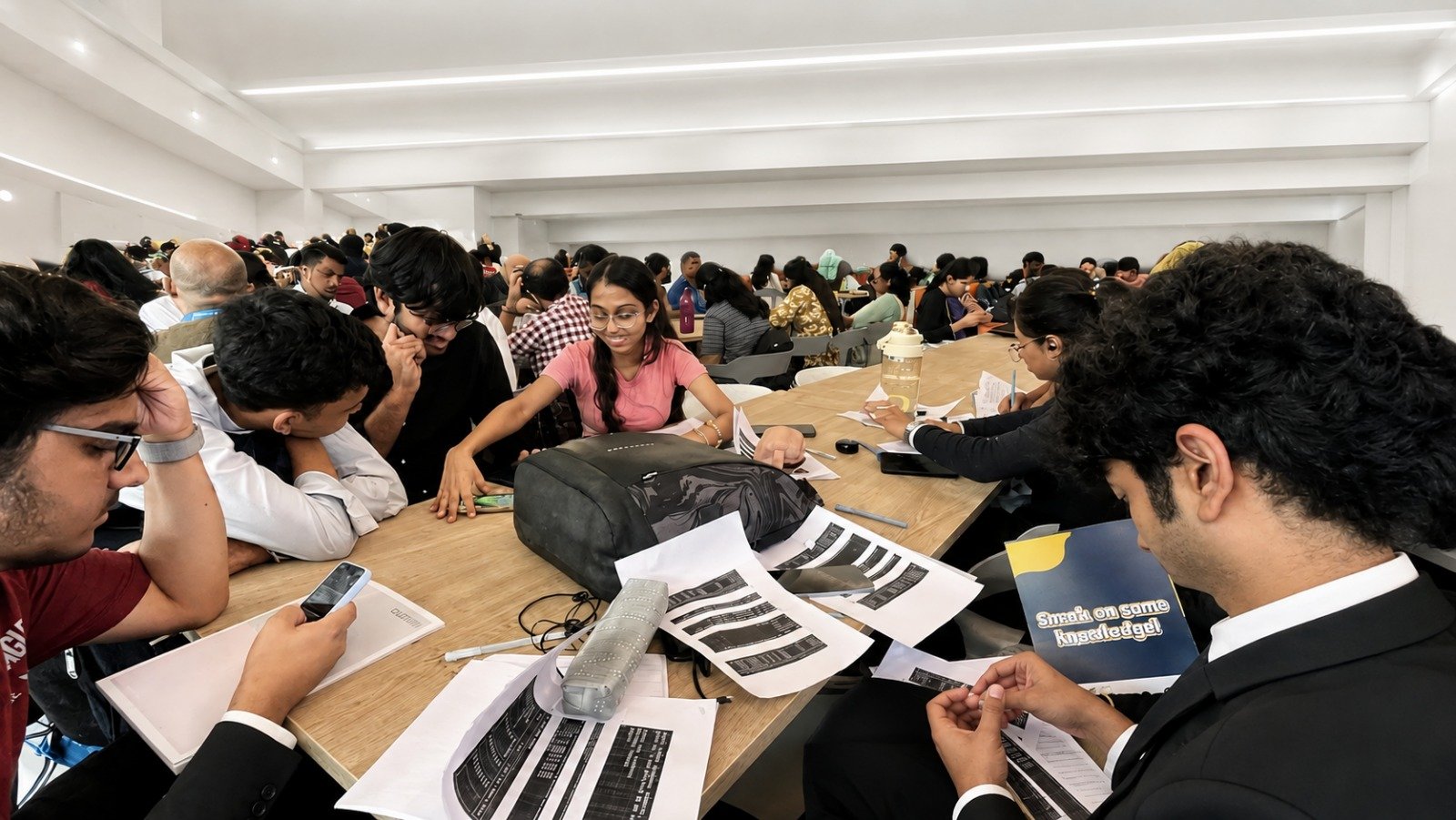 Mentors guiding students at hackathon